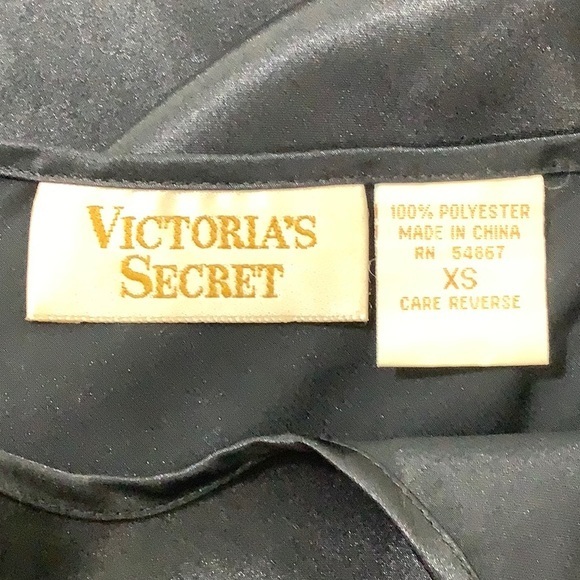 Vintage Victoria’s Secret gold label black satin babydoll nightgown size XS EUC - Picture 4 of 7